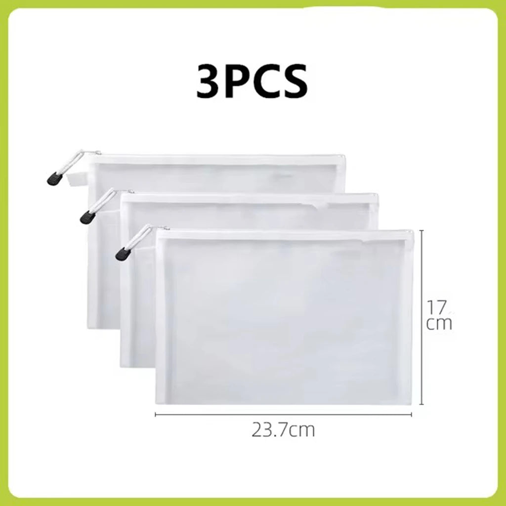 3pcs Toy storage bag 1pc building block puzzle sub-package bag children small particle zipper transparent finishing storage box