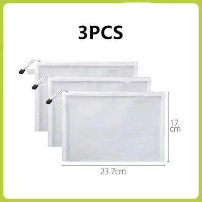 3pcs Toy storage bag 1pc building block puzzle sub-package bag children small particle zipper transparent finishing storage box