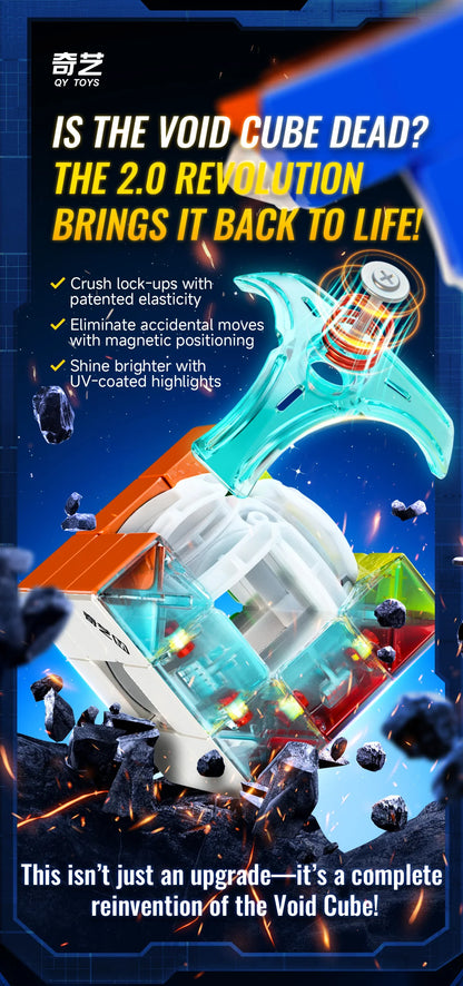 QiYi  Magic Cube Speed Void Cube Hollow Magnetic UV  Puzzle M 3x3 stress-relieving puzzle  game children's toy gift