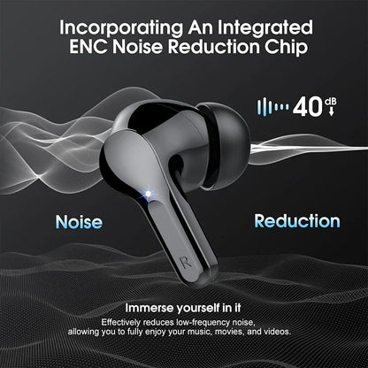 Wireless Earbuds BT5.3 Headphones HiFi Stereo EarBuds with ENC Noise Cancelling Mic 48H LED Display IP7 Waterproof Earphones