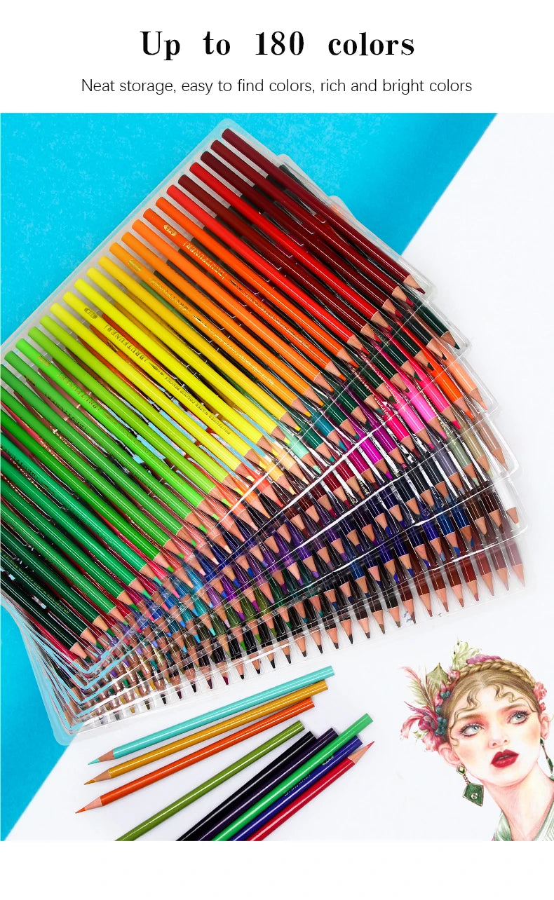 Brutfuner 48/72/120/150/160/180Colors Pencils Professional Oil Wood Soft Watercolor Pencil For School Draw Sketch Art Supplies