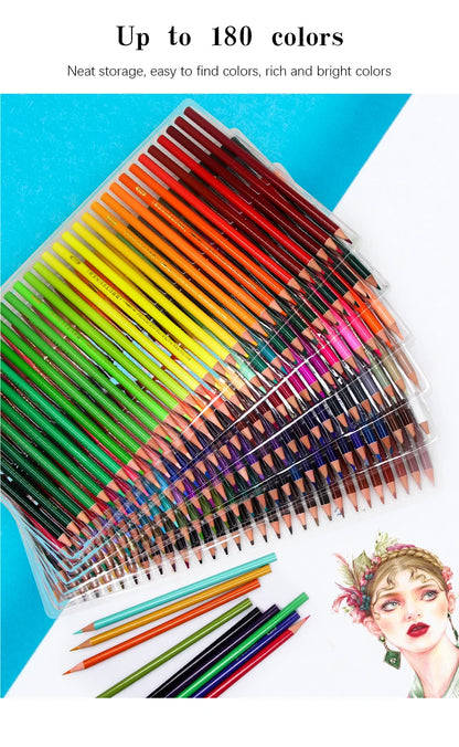 Brutfuner 48/72/120/150/160/180Colors Pencils Professional Oil Wood Soft Watercolor Pencil For School Draw Sketch Art Supplies