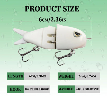 9KM Swimbait Fishing Lure VIB Slow Sinking Wide S Motion Lure with 3D Eyes Mini Glide Bait ABS Material for Bass Trout Fishing