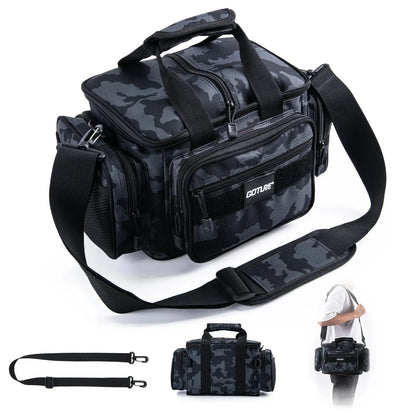 Goture Fishing Tackle Bags 38*23*19cm Shoulder Bag High Capacity 600D Oxford Cloth Outdoor Cycling Backpack Camping Picnic Bag