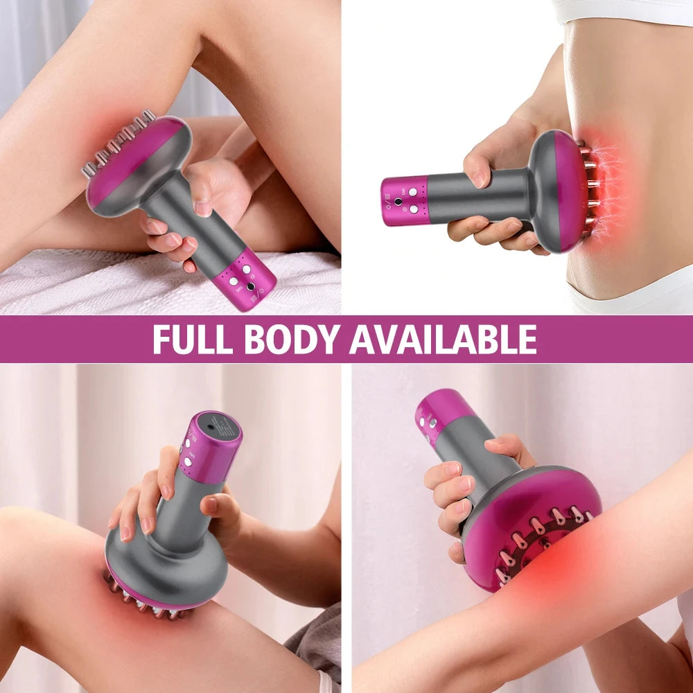 3-in-1 Electric Gua Sha Tool with Function - Rechargeable Body Massager for Skin Tightening, Sculpting and Lymphatic Flow