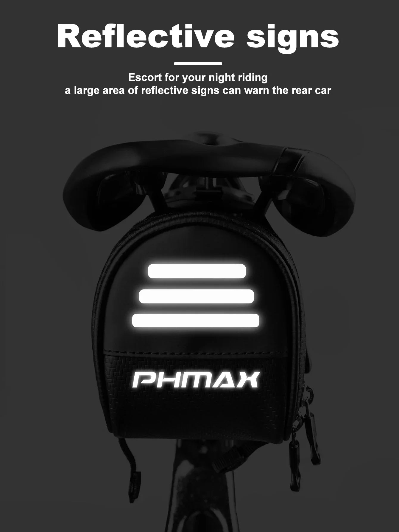 PHMAX Bike Saddle Bag Large Capacity MTB Bicycle Saddle Bag Waterproof Road Bike Rear Bag Riding Bicycle Accessories