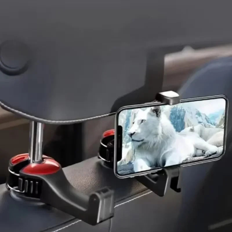 Multifunction Rear Headrest Hook Car Phone Holder Adjustable Automobile Headrest Phone Clip for GPS Navigation