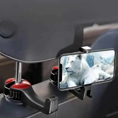 Multifunction Rear Headrest Hook Car Phone Holder Adjustable Automobile Headrest Phone Clip for GPS Navigation