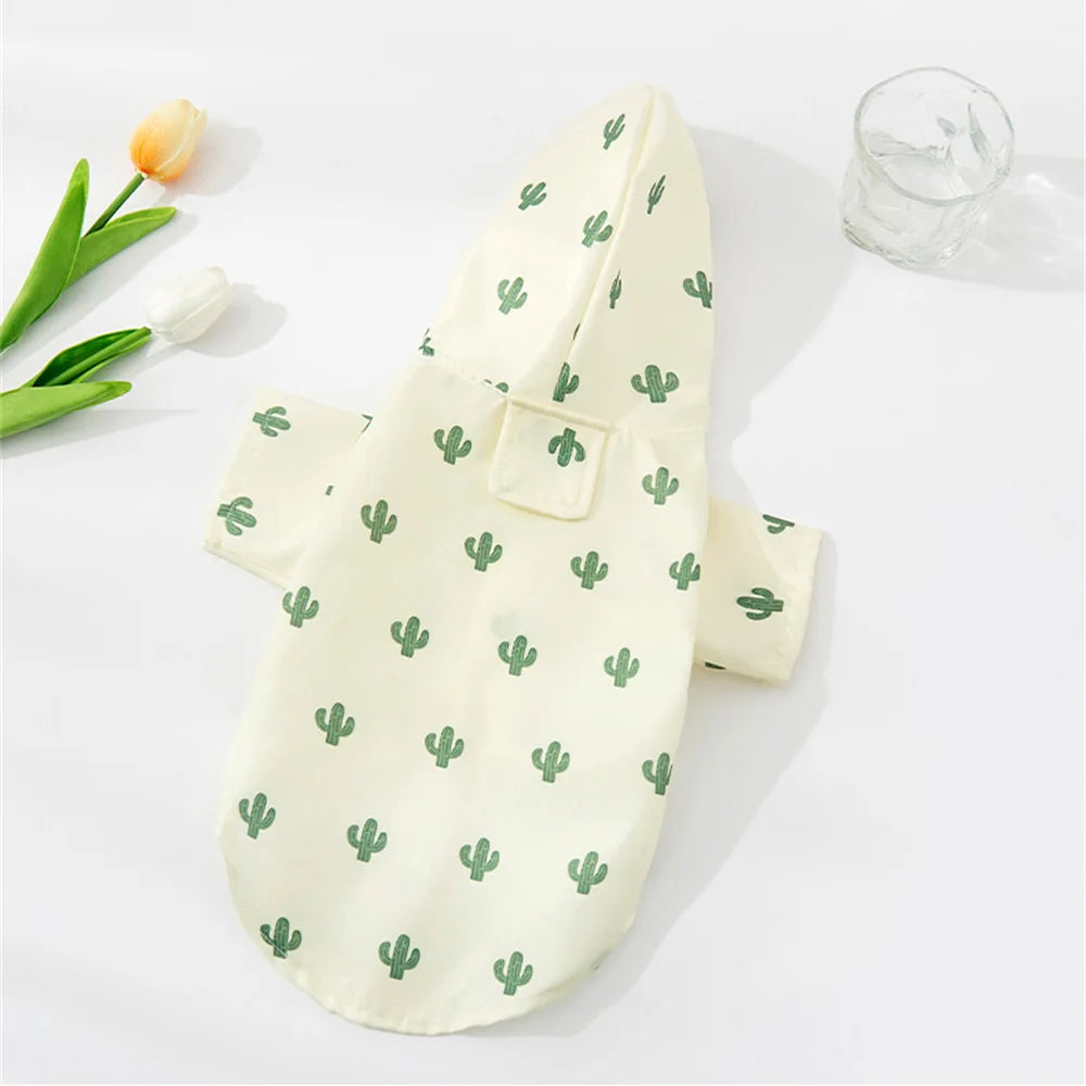 Cartoon Printed Dog Raincoat for Small Dogs Waterproof Pet Clothes Poodle Puppy Pomeranian Raincoats chubasquero para perros