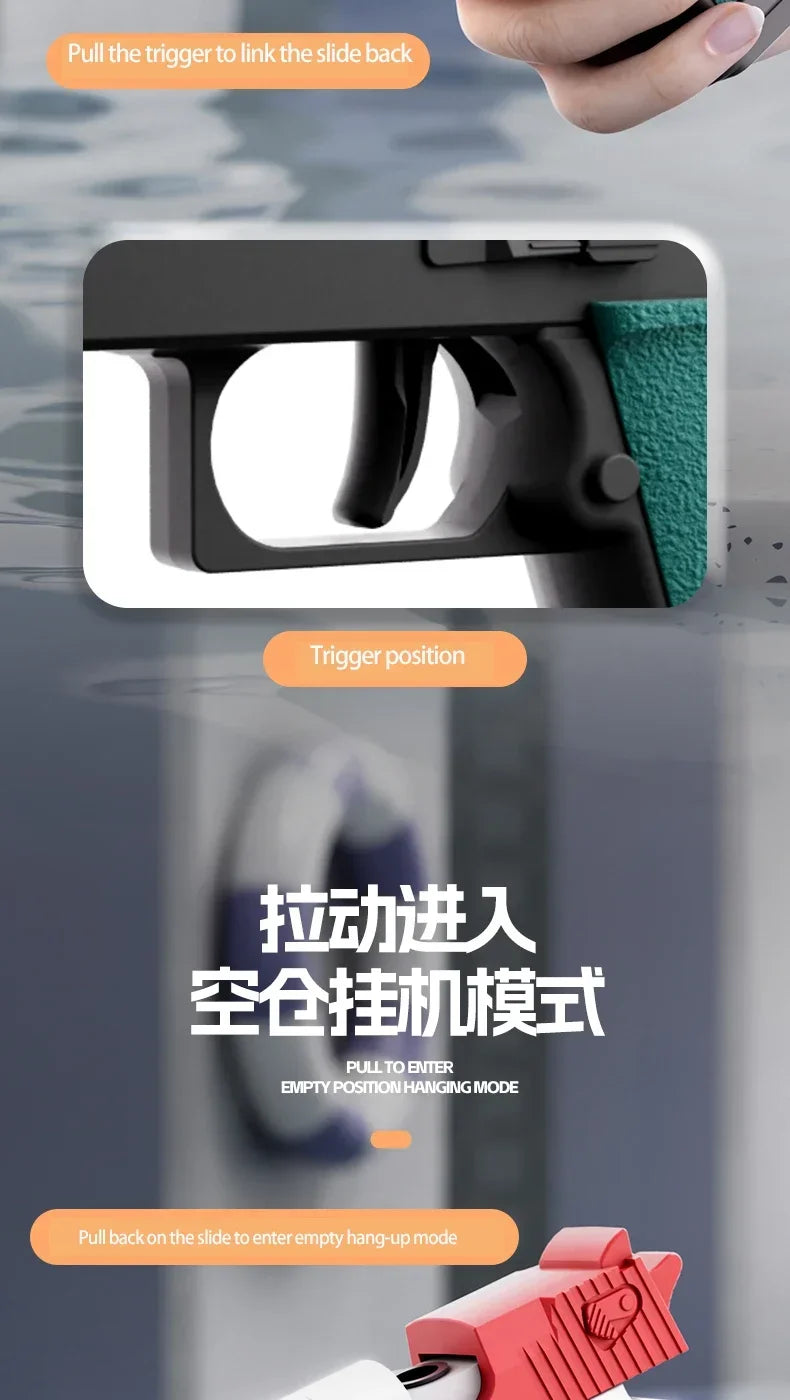 Mini Water Pistol Mechanical Continuous Firing Water Gun Summer Pool Shooting Watergun Manual Water Gun Outdoor Game Toys Gifts