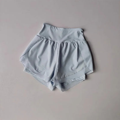 Summer Women's Sports Shorts Mesh 2 In 1 Quick-dry Yoga Shorts Breathable Fitness Shorts High Waist Fitness Running Shorts