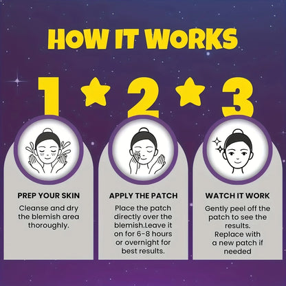 240 Count Superstar Hydrocolloid Pimple Patches - Cute Star-Shaped Cover, Colorful & Shiny, Fragrance-Free, Paraben-Free, Suitab