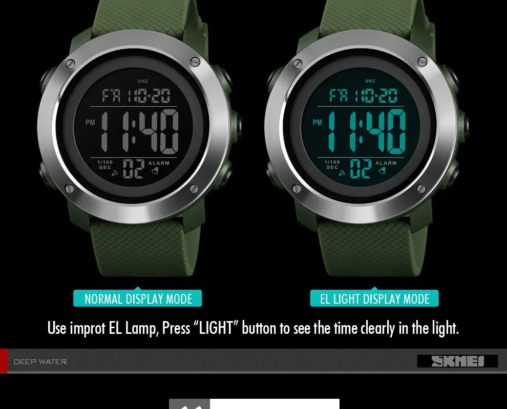 SKMEI 1426 Sports Waterproof Digital Watch for Men Stopwatch Electronic LED Display Mens Wristwatches Reloj Masculino Clock 1416