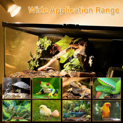 Reptile Heat Lamp 50W UVA UVB Light Rotatable Basking Spot Light Simulated Sunlight For Turtle Lizard Dimmable Heating Lamp