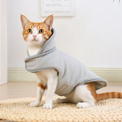 Cute Pet Jacket Coat Adjustable Soft High Neck Kitten Apparel Reversible Warm Fleece Autumn Winter Costume For Small Cats Sphynx