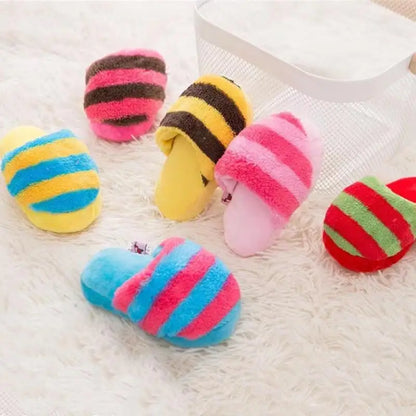 Pet Toys Squeaker Plush Slipper Shaped Puppy Dog Sound Chew Play Toys for Dog Cats Funny Dog Products Outdoor Training Toy
