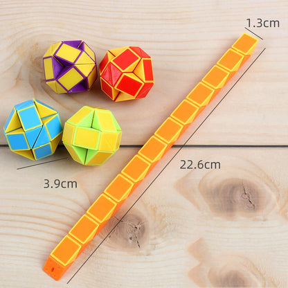 1/3/6Pcs/sets Folding Magic Snake Ruler Puzzle Antistress Cube Educational Toy Kids Birthday Party Favors Bags School Reward
