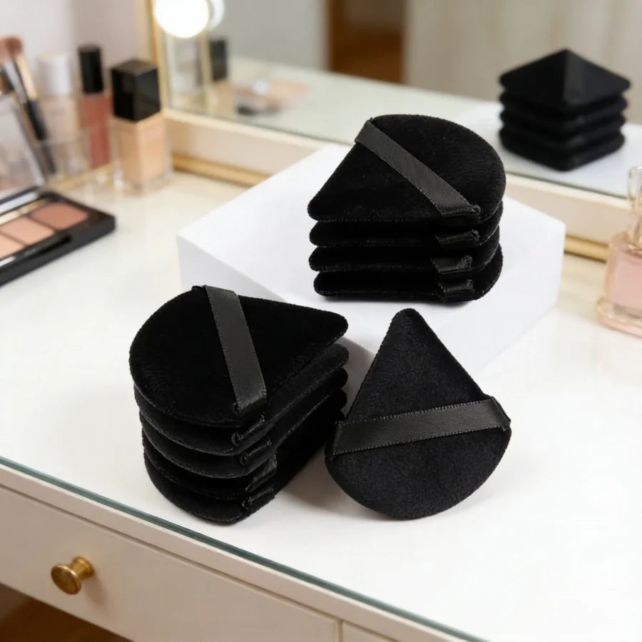 Triangle Velvet Powder Puff Black Soft Makeup Sponge for Foundation Blending Face Cosmetic Beauty Tool