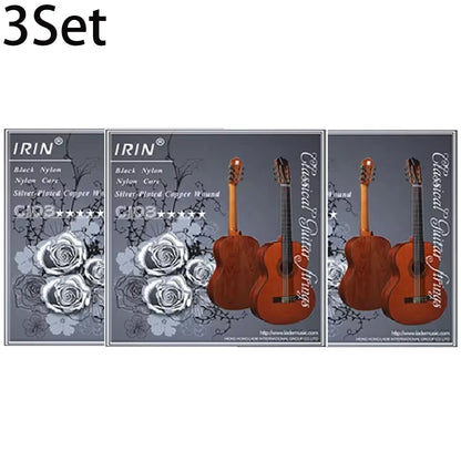 6 Pcs Strings Classical Guitar Strings Black Clear Nylon Guitarra Strings Sliver Plated Copper Wound String Guitar Accessories