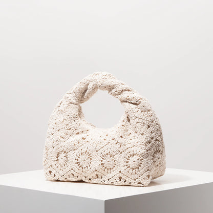 Pattern Hollow Woven Handbag，Bohemia Beach Bags for Women，Crochet Set，Beach Accessories Women，Travel Must Haves（Random Pattern）
