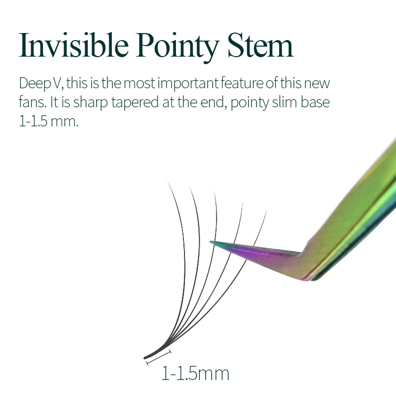 Song lashes Promade Fans 3D-10D07Pointy base loose fans Sharp thin root Korea PBT material 500 Fans Eyelash Extensions Choice