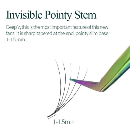 Song lashes Promade Fans 3D-10D07Pointy base loose fans Sharp thin root Korea PBT material 500 Fans Eyelash Extensions Choice