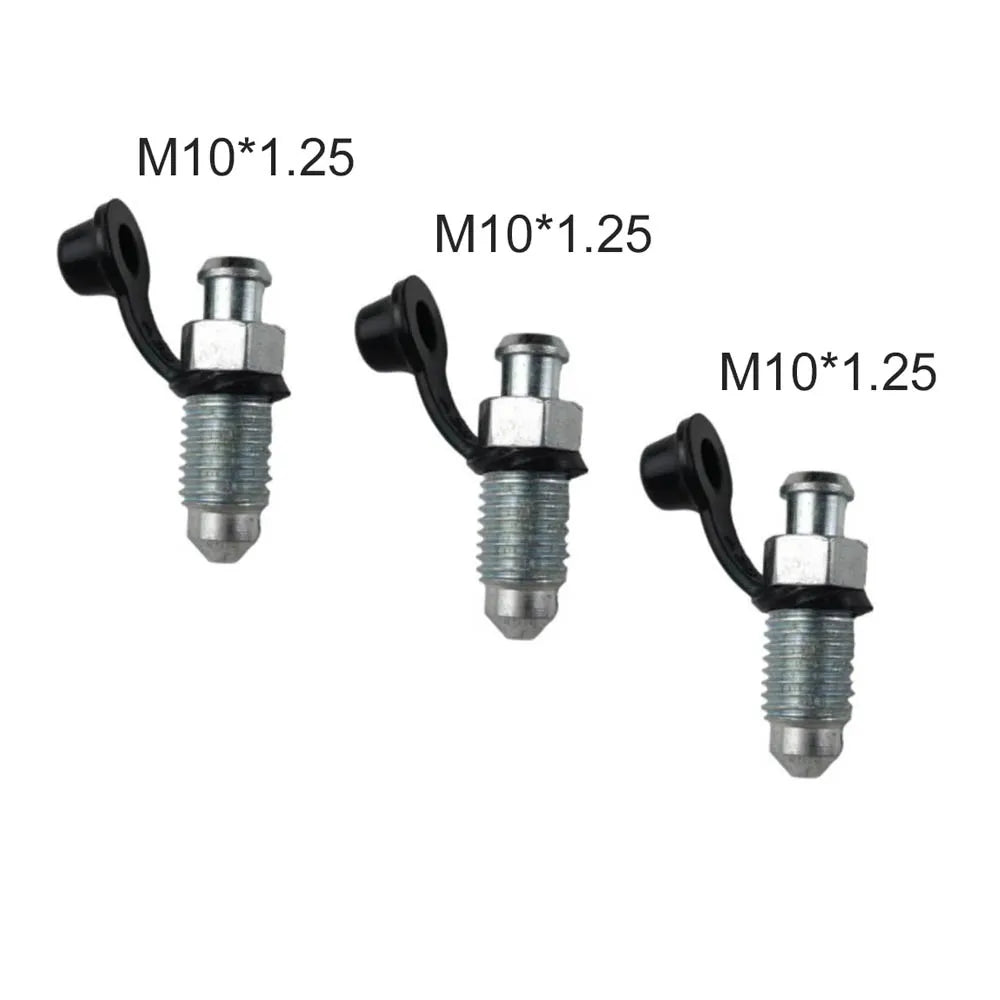 Motorcycle Brake Pump Calipers Exhaust Bleed Screw M8 M10 1.25 1.0 Picth with Rubber Dust Cap for Moped Scooter