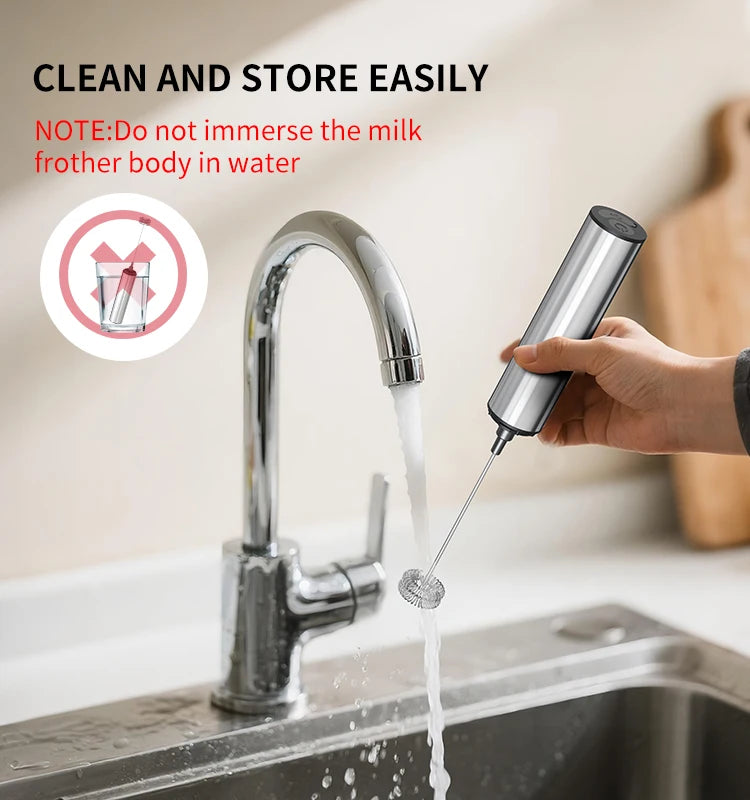 Kitchen Powerful Stirrer Milk Frother Handheld Foam Maker for Lattes Whisk Drink Mixer Coffee Electric Rechargable Egg Beater