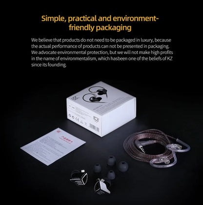 KZ ZVX PRO Dynamic In Ear Earphones HIFI Bass Earbuds Metal Monitor Headphones Sport Noise Cancelling Music Headsets