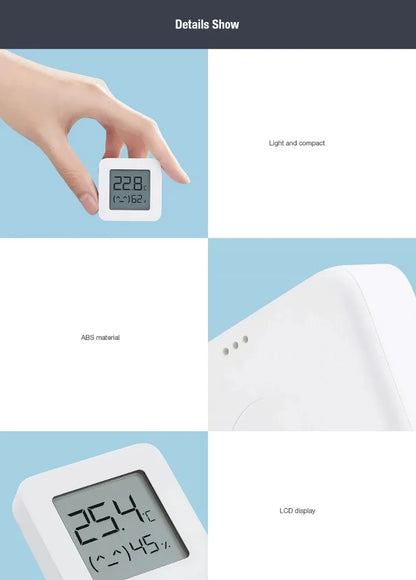 XIAOMI Thermometer 2 Mijia Electric Bluetooth Wireless Smart Hygrometer Thermometer Temperature Detection MI Mijia Home APP