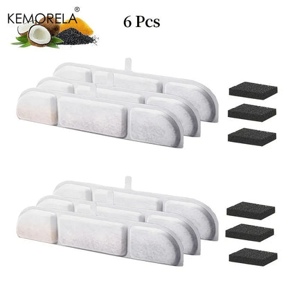 6/12PCS Cat Water Fountain Filters Replacement - with Activated Carbon Fit for Most Waterer Clean Drinking Water for Cats Pet