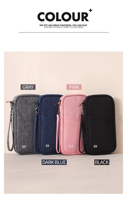 Passport Holder Bag Family Rfid Blocking Passport Wallet Travel Essentials Wallet Travel Document Organizer Credit Cards Case