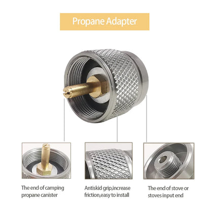 3pcs/set Camping Stove Adapter Butane Canister Adapter Refill Adapter EN417 Lindal Valve Canister Shifter Propane Adapter