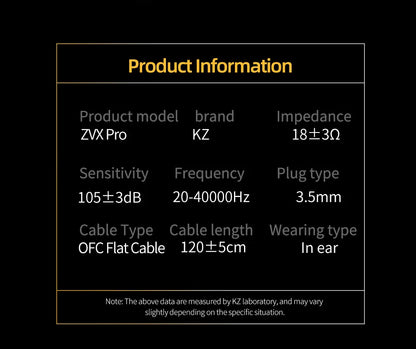 KZ ZVX PRO Dynamic In Ear Earphones HIFI Bass Earbuds Metal Monitor Headphones Sport Noise Cancelling Music Headsets