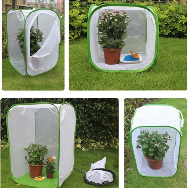 Collapsible Insect Cage Mesh Habitat Bird Butterfly Mantis Stick Grid Breeding Cricket Net Cloth Farm Cocoon Silkworm Hatch Cage