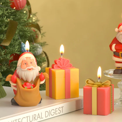 Christmas Santa Claus Silicone Candle Molds Aromatherapy Gypsum Soap Baking Mould Festival Ornament Decor Xmas Gifts Making Mold