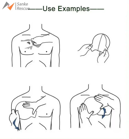 Chest Seal Wound Care for Emergency or Tactical Situations Advanced Adhesive Sterile Transparent Lightweight Vent Life-Saving