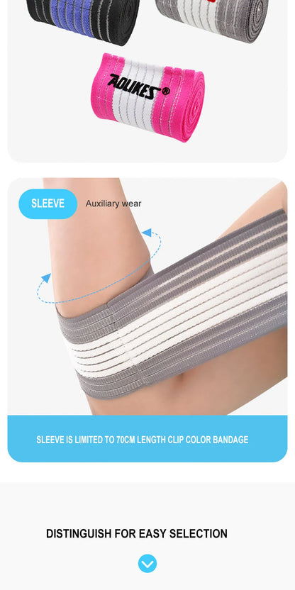 AOLIKES 1PC 40-180cm Compression Bandage Protector Knee Support Brace Sports Elastic Elbow Straps Leg Bands Bandage Workout Wrap
