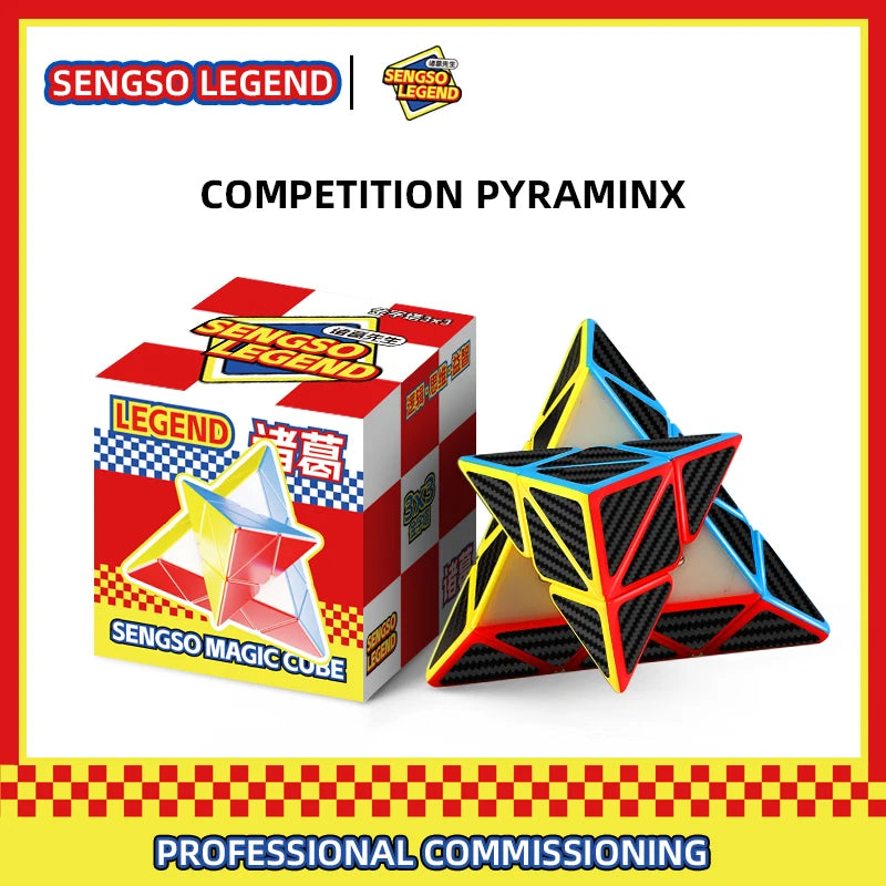 sengso Speed Cube 3x3 | Carbon Fibre Sticker Cube - Turn Smooth Cube Professional Fast Puzzle Cube for Competition Kids & Adults