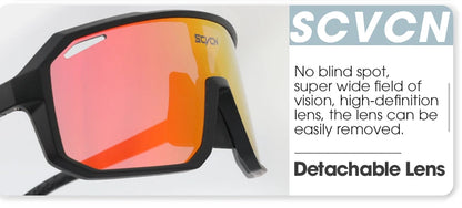 SCVCN New Cycling Glasses Bike Sunglasses Men UV400 Eyewear Outdoor Sports MTB Goggles Bicycle Women Riding Hiking Sunglasses