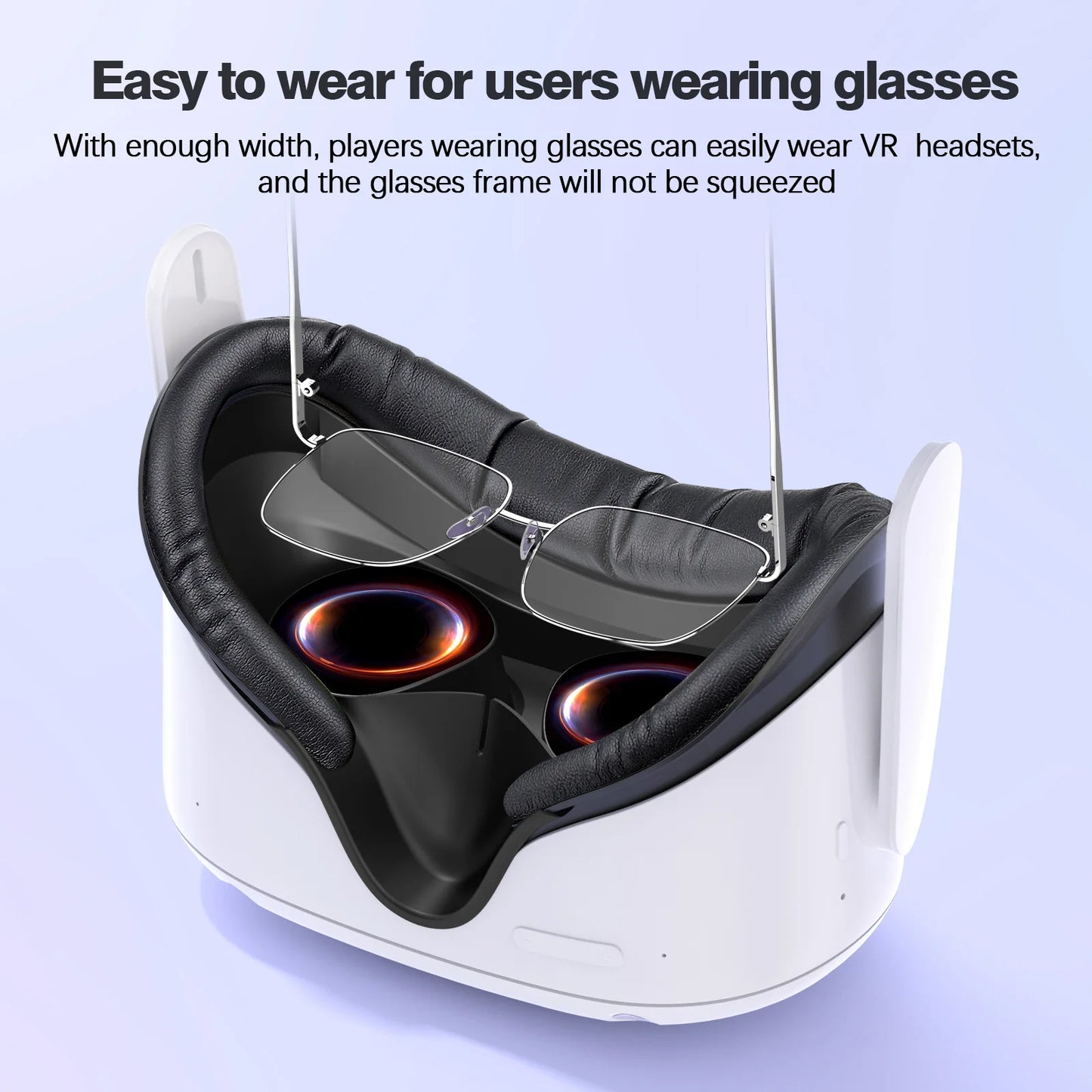 HUADAI design Face Cushion Pad Compatible with Quest 2/Quest 3/Quest 3S Accessories , with Glasses Spacer Air-Circulation Design