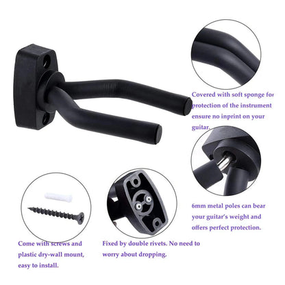 1/2 Pcs Wall Mount Guitar Hanger Hook Non-slip Holder Stand for Acoustic Guitar Ukulele Bass Guitar Parts Instrument Accessories