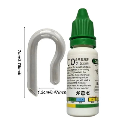 Aquarium CO2 Indicator DIY Fish Tank Glass Liquid Tester Monitor Plants Grass CO2 System Solution Drop Checker Kit 15ml