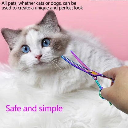 7 inch Dog Hair Trimming Scissors,Pet Grooming Curved Scissors ,Dog Beauty Grooming Curved thinning Scissors Pet Groomer