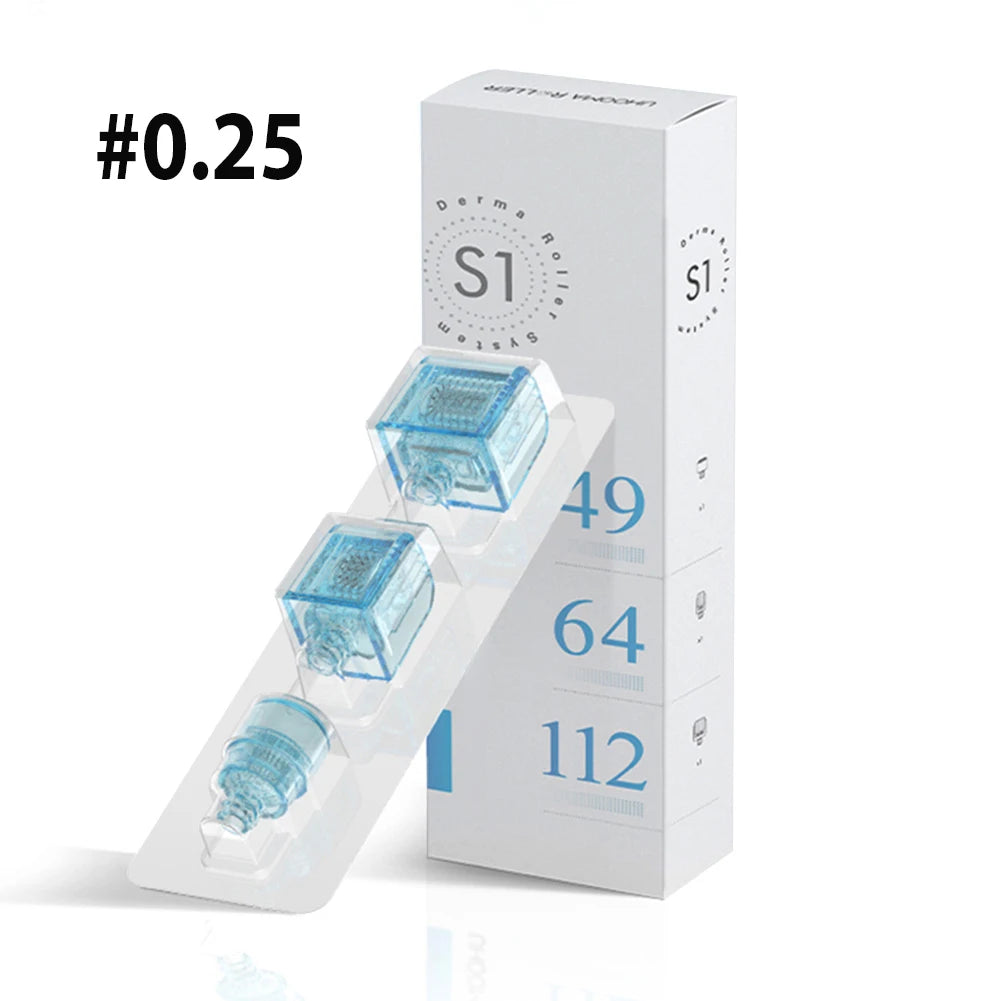 3in1 S1 Derma Roller Stamp Microneedle Dermastamp 49pin 64pin 112pin Replace Head Cartridge Tips Needle Beauty Skin Care 0.2mm