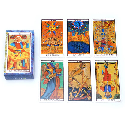 Tarot español Fournier Juego de Sociedad El Tarot de Marsella 78 cartas a todo color y folleto de instrucciones Tarot español