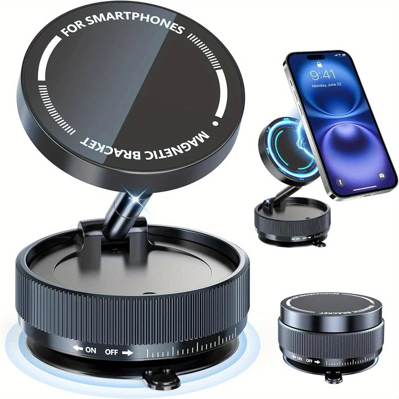 2026 Upgraded 360° Vacuum Magnetic Car Phone Holder for Magsafe 96LBS Strongest Suction 2800gf Car Mount Universal Dashboard Win