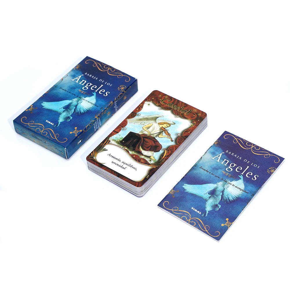 Spanish Tarot cards Angel Oracle Deck Spanish Spiritual Card Set Divine Guidance Angelic Messages Inspirational pocket-sized
