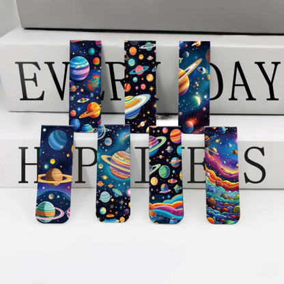12pcs Space & Planet Themed Magnetic Bookmarks - Durable Paper Page Markers for Students, Teachers and Everyday Use