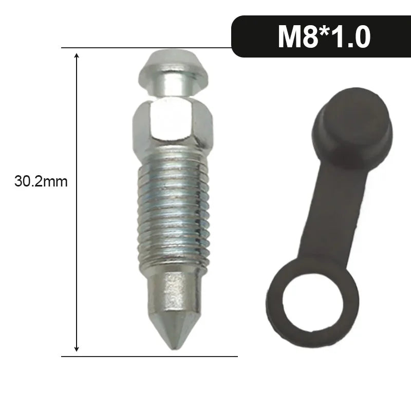 Motorcycle Brake Caliper Oil Drain Deflation Screws M8 M10 with Rubber Cap for Brembo Caliper Air Bleed Nipple Bolts